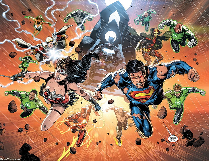 Лига на справедливостта, Супермен, Батман, Жената чудо, HD тапет