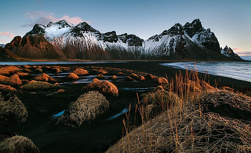 svart och brunt träbord, Island, landskap, natur, HD tapet HD wallpaper