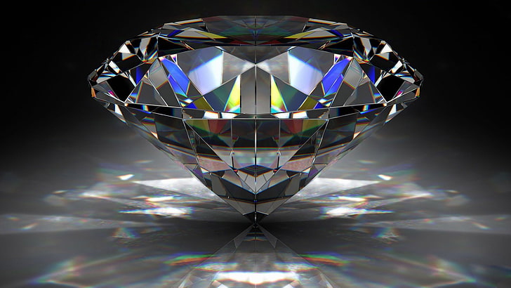 다이아몬드, 반사, 3D, HD 배경 화면