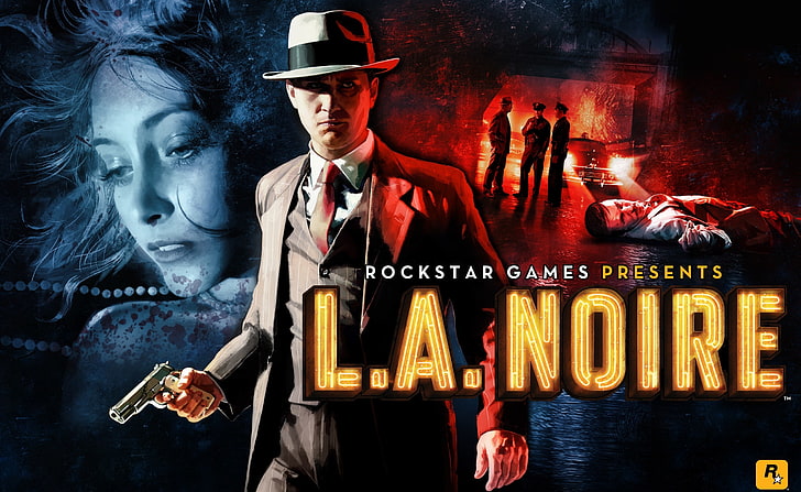 L.A. Noire, L.A. Noire text overlay, Games, L.A. Noire, video game, rockstar games, HD wallpaper
