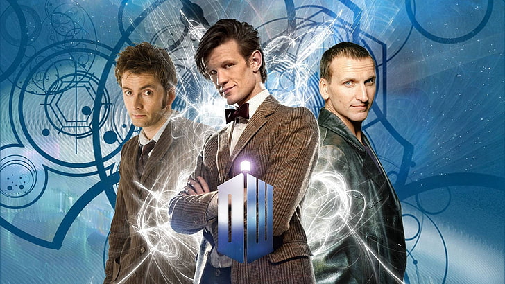 Doctor Who, Christopher Eccleston, symbols, David Tennant, Tenth Doctor, Eleventh Doctor, Matt Smith, Ninth Doctor, HD wallpaper
