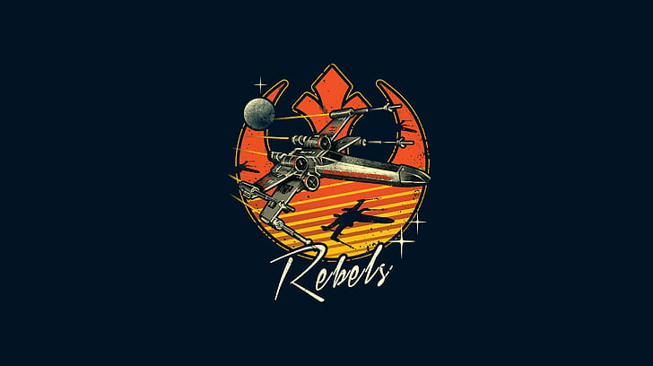 Minimalism, Star Wars, Background, Art, X-wing, 80's, by Vincenttrinidad, Vincenttrinidad, by Vincent Trinidad, Vincent Trinidad, Retro Rebels, T-65 «X-wing», Rebels Space Ship in Retro Style, T-65, HD wallpaper