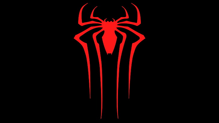 spiderman, superbohaterowie, logo, 4k, 5k, 8k, hd, ciemny, Tapety HD