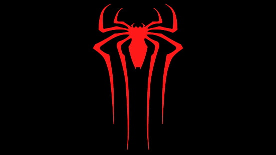 homem-aranha, super-heróis, logotipo, 4k, 5k, 8k, hd, escuro, HD papel de parede HD wallpaper