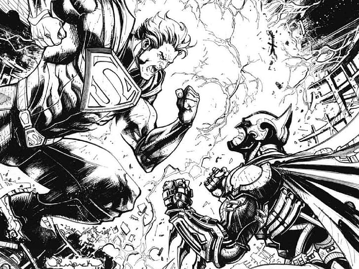 コミック、不正義：私たちの間の神々、バットマン、スーパーマン、 HDデスクトップの壁紙