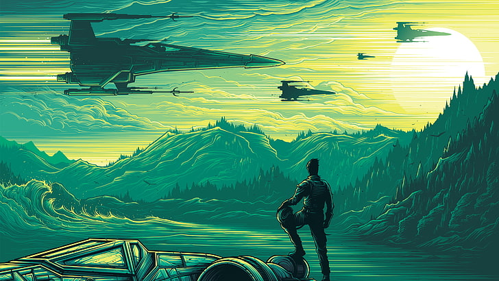 رجل يقف بجانب ورق حائط سيارة ، حرب النجوم ، حرب النجوم: The Force Awakens ، دان مومفورد، خلفية HD