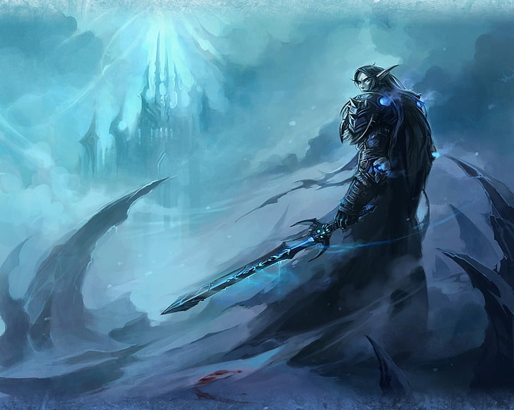 Schwarzhaarige männliche Figur als digitales Hintergrundbild, World of Warcraft: Der Zorn des Lichkönigs, World of Warcraft, Videospiele, HD-Hintergrundbild