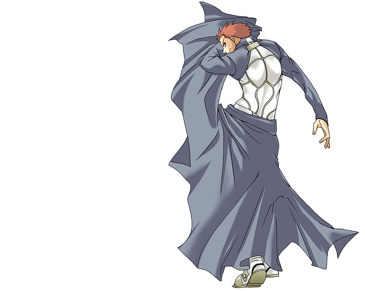 brunhårig manlig anime karaktär illustration, öde stanna natt, bågskytt, emiya shirou, pojke, kläder, gester, HD tapet