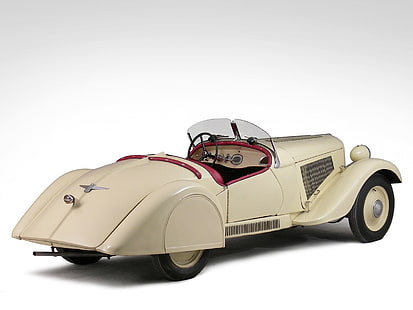 klassisk vit cabriolet, adler, 1935, beige, sidovy, stil, retro, auto, HD tapet HD wallpaper
