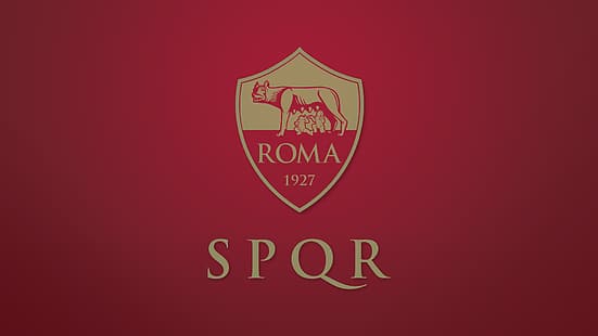 AS Roma, ASR, logotyp, logotyp, Rom, röd, guld, SPQR, varg, Nike, HD tapet HD wallpaper