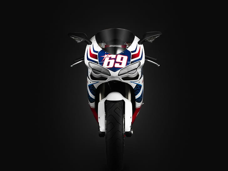 Ducati 848 Nicky Hayden Edition, white blue and red number 69 sports bike, ducati, edition, hayden, nicky, HD wallpaper