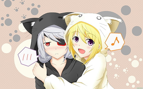 Zwei animierte Charakterdarstellungen, Anime, Infinite Stratos, Dunois Charlotte, Bodewig Laura, Catsuit, Anime Girls, HD-Hintergrundbild HD wallpaper