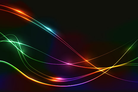 purple, red, and green abstract digital artwork, lights, background, colors, abstract, rainbow, neon, HD wallpaper HD wallpaper