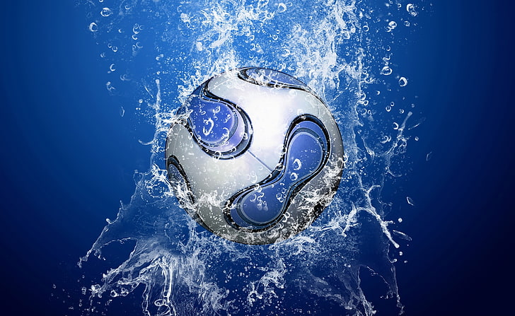 Piłka nożna, biało-niebieska piłka nożna ilustracja, sport, piłka nożna, piłka nożna, Tapety HD