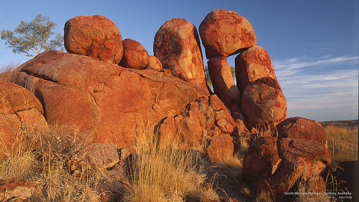 Devils Marbles, Wilayah Utara, Australia, Oseania, Wallpaper HD