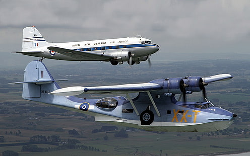 avión, C-47 Skytrain, Douglas DC-3, Consolidated PBY Catalina, avión, vehículo, Fondo de pantalla HD HD wallpaper