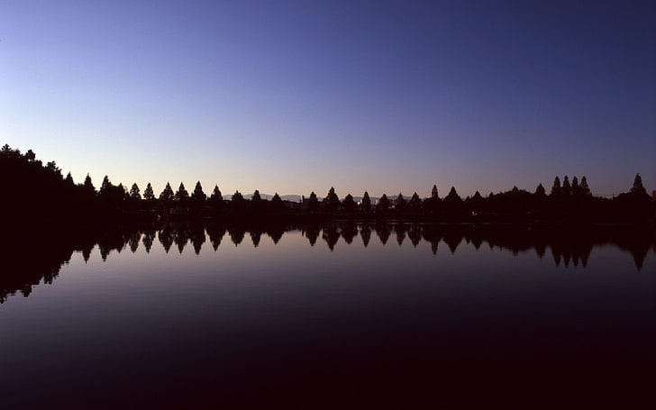 ถ่ายภาพทิวทัศน์ธรรมชาติต้นไม้ภาพสะท้อนน้ำทะเลสาบ, วอลล์เปเปอร์ HD
