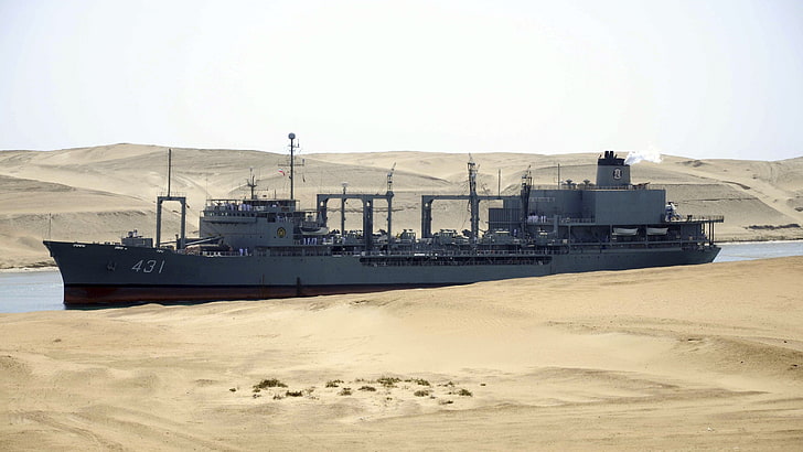 Kharg, engrasador de reabastecimiento, clase Ol, Armada iraní, buque de guerra, convoy, Canal de Suez, Fondo de pantalla HD