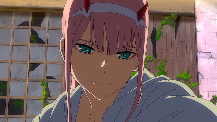 illustration de femme aux cheveux roses, Anime, Darling dans le FranXX, Zero Two (Darling dans le FranXX), Fond d'écran HD