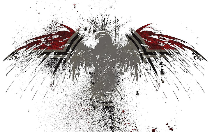 eagle logo, eagle, Photoshop, HD wallpaper