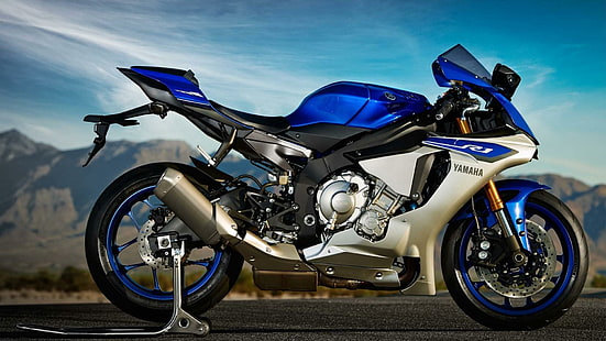 Yamaha YZF-R1 2015, мотоциклети, yamaha, 2015, син, HD тапет HD wallpaper