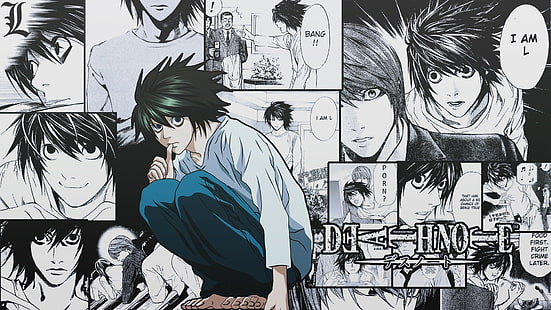 Vetor de Death Note L, Death Note, Lawliet L, anime, HD papel de parede HD wallpaper