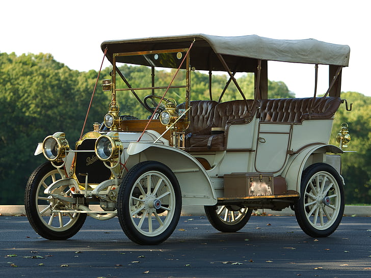 1909, luxury, model 18, packard, retro, touring, HD wallpaper