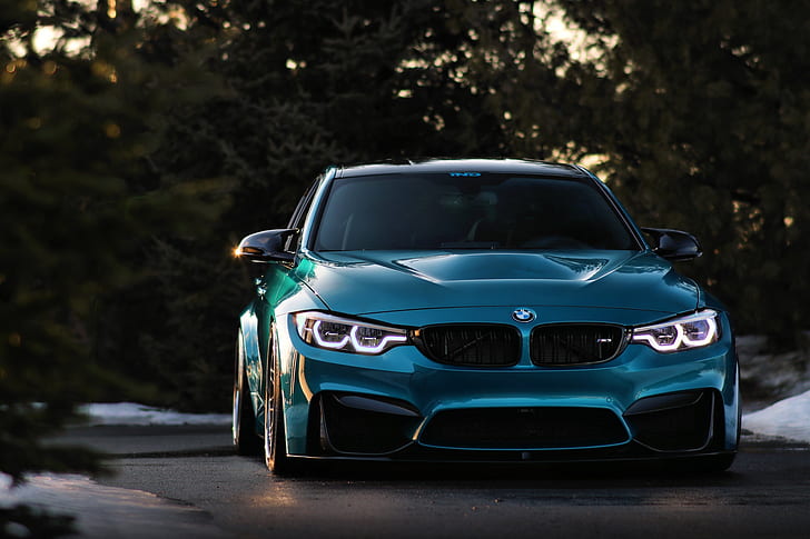 BMW, azul, enojado, F80, vista, LED, Fondo de pantalla HD