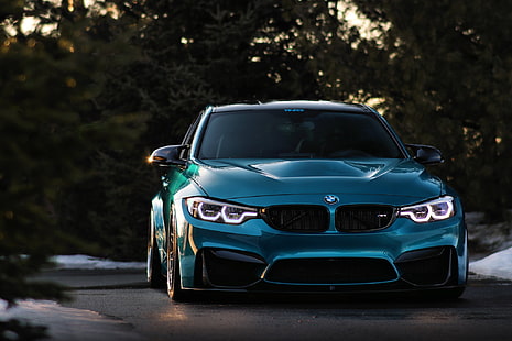 BMW, azul, enojado, F80, vista, LED, Fondo de pantalla HD HD wallpaper