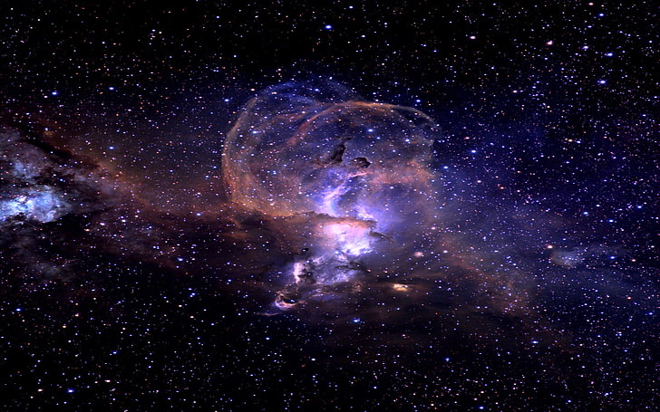 digitale Tapete der purpurroten und schwarzen Galaxie, Raum, HD-Hintergrundbild