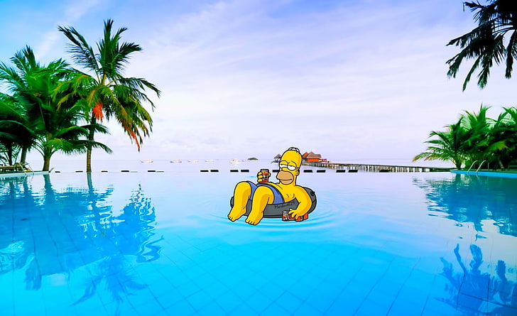 Homer Summer, Homer Simpson, Cartoons, Die Simpsons, HD-Hintergrundbild