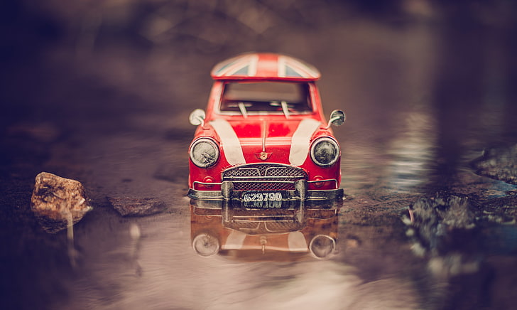 miniatures, toys, Mini Cooper, car, HD wallpaper