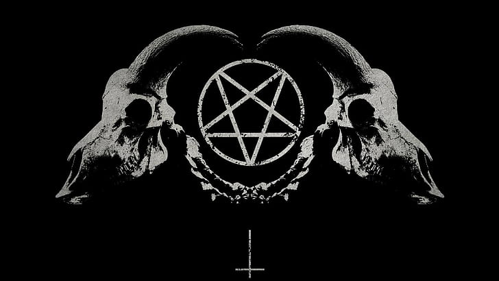 satan skull pentagram, HD wallpaper