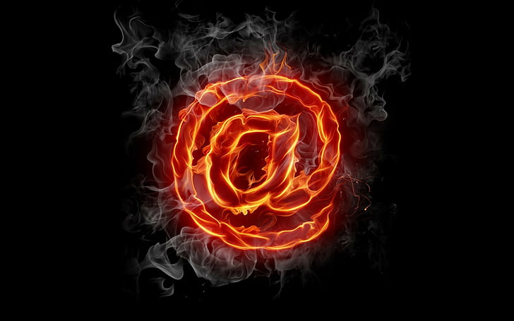 Интернет, символ, изгаряне, знак, имейл, абстракция, HD тапет