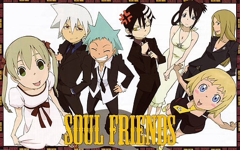 Soul Eater ، و Maka Albarn ، و Soul Evans ، و Tsubaki Nakatsukasa ، و Death The Kid ، و BlackStar ، و Patricia Thompson ، و Elizabeth Thompson ، و Anime Girls ، و Anime Boys، خلفية HD HD wallpaper