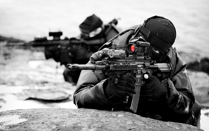 perang, pewarnaan selektif, senapan, senapan mesin, tentara, militer, Wallpaper HD