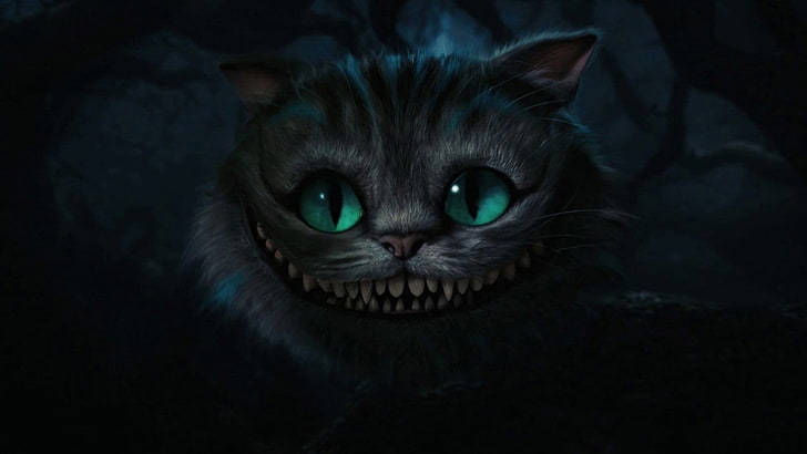 Иллюстрация Чеширского кота, фильмы, Алиса в стране чудес, кот, Чеширский кот, HD обои