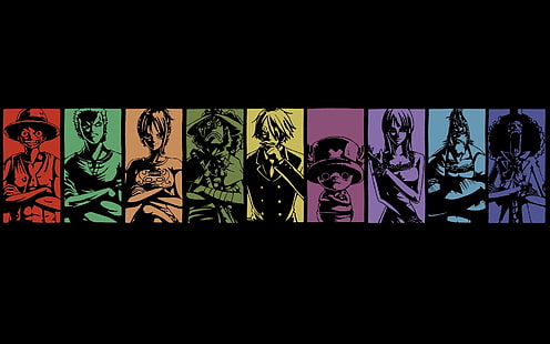 Скриншот обои One Piece персонажи, One Piece, панели, коллаж, аниме, HD обои HD wallpaper