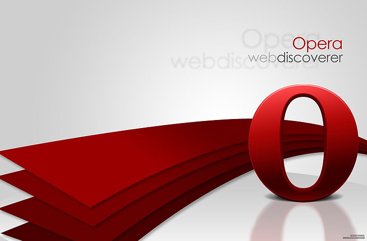 Opera browser, world, opera, red, HD wallpaper