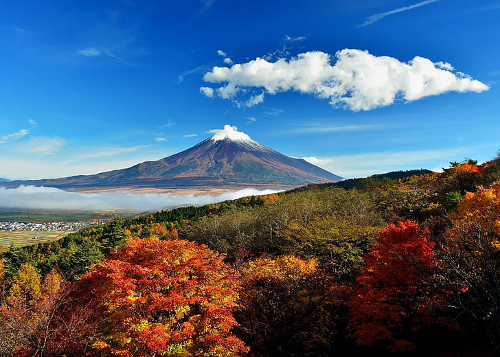 doğa manzara dağ japonya, HD masaüstü duvar kağıdı