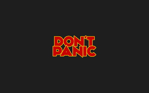 Dont Panic 42 минимализм Автостопом по галактике, HD обои HD wallpaper