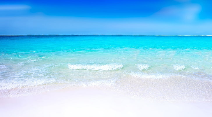 Beyaz kum plaj HD Duvar kağıdı, beyaz kum, doğa, plaj, okyanus, seyahat, cennet, yaz, dünya, dalgalar, su, kum, tatil, tatil, kumlu, banyo, rekreasyon, deniz ?? görünümü, HD masaüstü duvar kağıdı