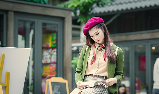 ผู้หญิง, นางแบบ, เอเชีย, อ่านหนังสือ, วอลล์เปเปอร์ HD HD wallpaper