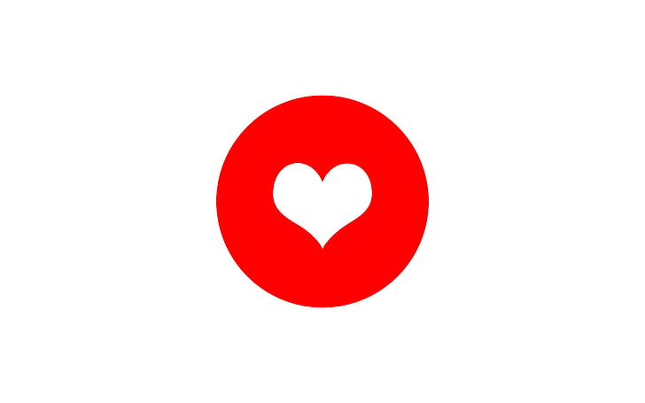 Jepang, bendera, hati, penuh warna, minimalis, latar belakang sederhana, latar belakang putih, Wallpaper HD