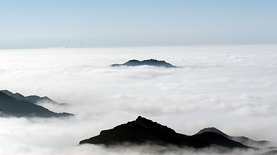 morze chmur, krajobraz, niebiański pejzaż, chmury, góry, Tapety HD HD wallpaper