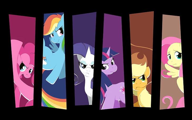 รายการโทรทัศน์ My Little Pony: Friendship is Magic, Applejack (My Little Pony), Fluttershy (My Little Pony), My Little Pony, Pinkie Pie, Rainbow Dash, Rarity (My Little Pony), Twilight Sparkle, วอลล์เปเปอร์ HD