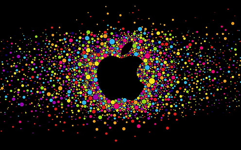 apple, arrière-plans de logo, lumineux, cercles, coloré, télécharger 3840x2400 apple, Fond d'écran HD HD wallpaper