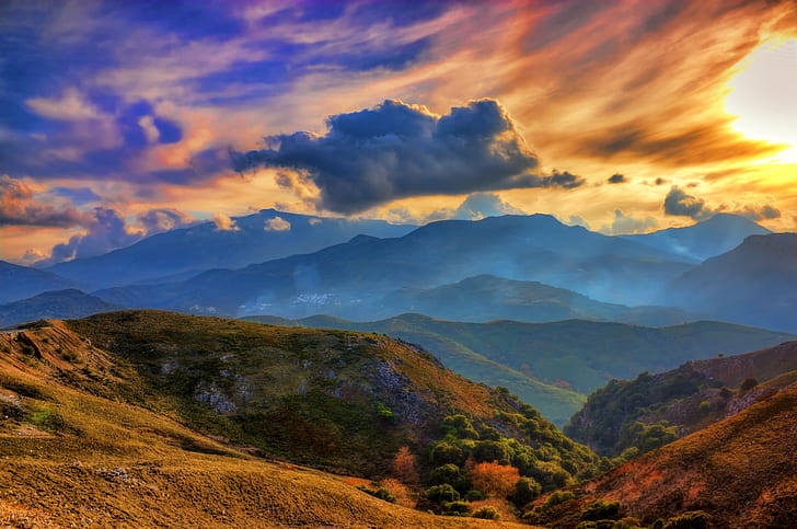 Fotografi Gunung, Gunung, Fotografi, langit, awan, Rethymno, Kreta, βουνά, аυρανός, Κρήτη, alam, lanskap, matahari terbenam, pemandangan, di luar ruangan, Puncak gunung, bukit, pegunungan, awan - Langit, keindahan di alam, Wallpaper HD