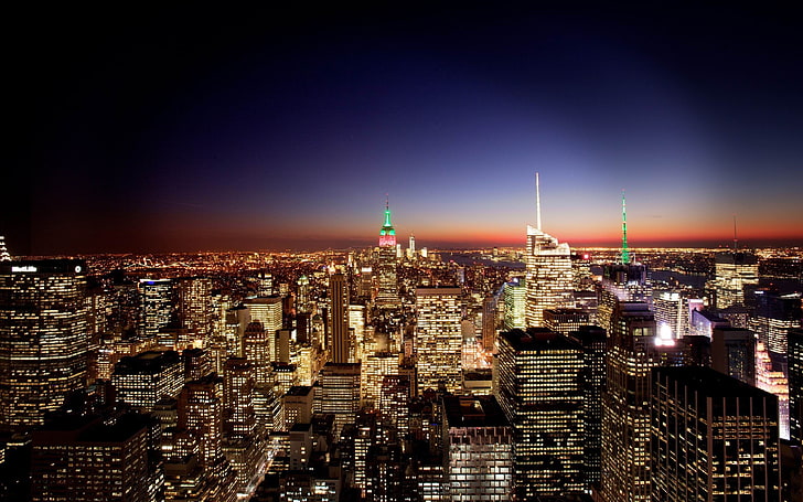 new york city at night-Cities desktop wallpaper, concrete buildings digital wallpaper, HD wallpaper