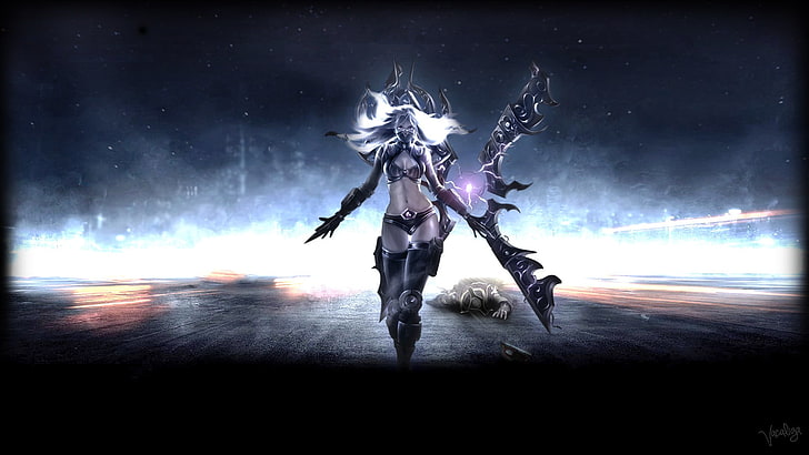 game digital wallpaper, girl, weapons, the game, art, charge, League of Legends, Irelia, HD wallpaper